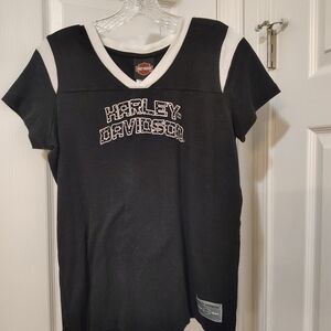 Harley-Davidson Black and White T-Shirt